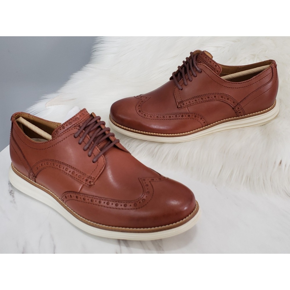 NEW SIZE 8 WIDE - Cole Haan Mens Original grand Remastered Wingtip Oxfords Brown